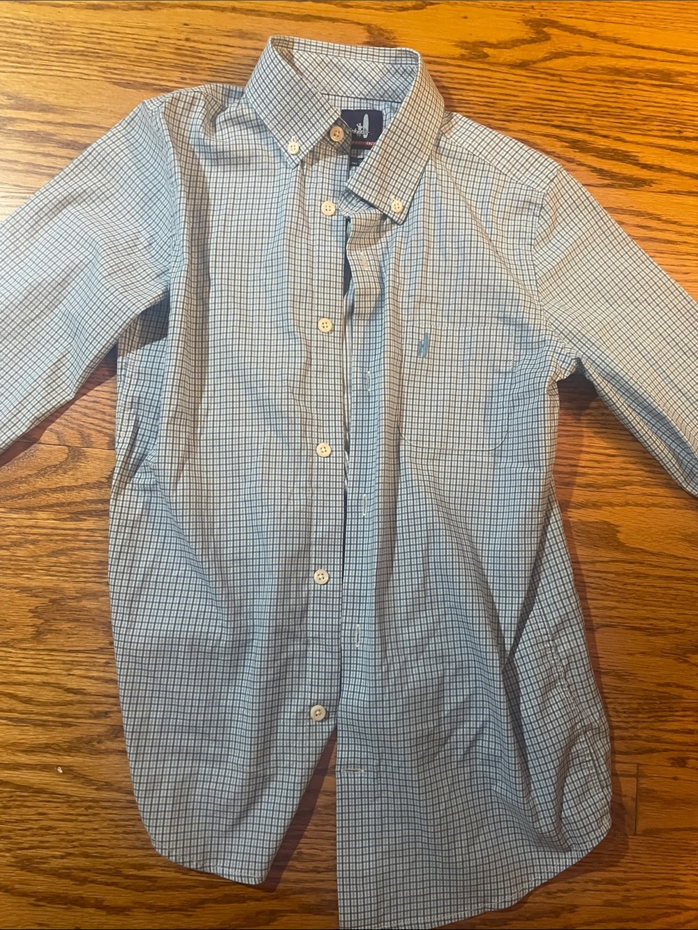 johnnie-O Light Blue & White Check Button-Down Shirt